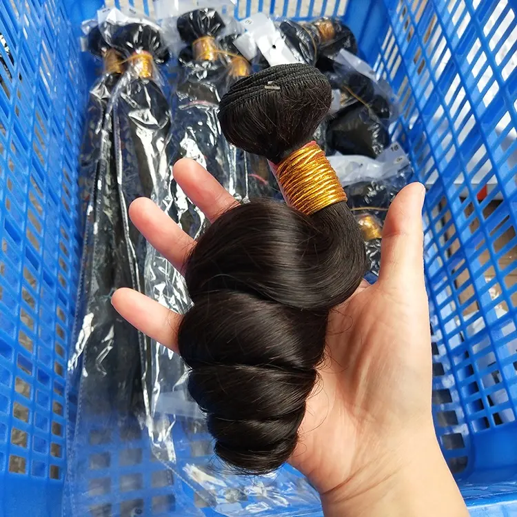 Pacote de cabelos alinhados da cutícula da virgem, grau 11a 12a cabelo humano brasileiro sem processos, venda no atacado