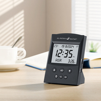 Horloge de prière numérique Athan LCD de table, petite horloge de bureau pour les musulmans, alarme de temps de prière Azan, prix de gros