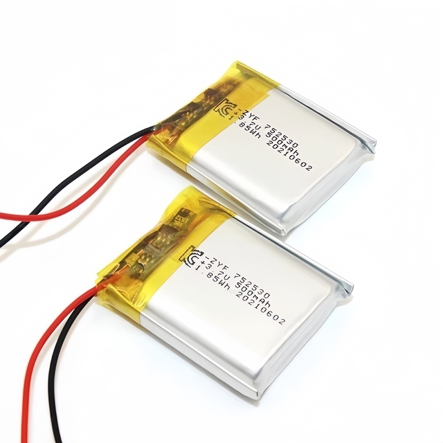 752530 500mAh 3.7V 1.85Wh Rechargeable Lithium Ion Polymer Lipo Battery with KC UI1642 IEC62133 BIS for RC Drone Toys