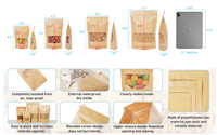 100 Sachets Doypack en Papier Kraft Refermables de Qualité Alimentaire, 4x6 Pouces, avec Fenêtre Transparente pour Snacks