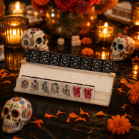 Tuiles de Mahjong Américaines en Acrylique Double Couche, Thème Jour des Morts, Luxe Moderne, Écologiques et Durables, pour Loisirs et Divertissement
