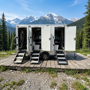 High Quality Waterproof Single <strong>Axle</strong> 3 Stall Portable Restroom Trailer Outdoor Washroom for Glamping Wedding Outdoor Festival - Product Image 1