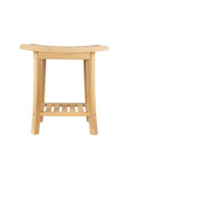 Tabouret de salle de bain en bois Chenjia avec étagère de rangement pour la douche et l'organisation des serviettes - Product Image 5