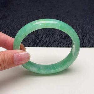 Brazalete de Jade verde <span class=keywords><strong>manzana</strong></span> tipo A Jade genuino de alta calidad Natural 54,6mm brazalete de Jade pulsera de jadeíta sin grietas para regalo de mujer - Product Image 6