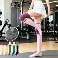 Chaussettes de compression professionnelles personnalisées pour femmes, tricotées, absorbant la transpiration, pour l'été, le fitness et la corde à sauter (vente en gros)