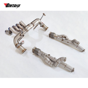 GINTANI per <span class=keywords><strong>Lamborghini</strong></span> <span class=keywords><strong>Aventador</strong></span> LP700-4 V12 6.5L dal 2011 in poi, sistema di scarico completo in acciaio inossidabile con valvole e scudo termico, downpipe - Product Image 2
