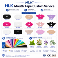 Bande adhésive buccale HLK pour le sommeil, 30 pièces, logo personnalisé, ovale noir, respirante, confortable, hypoallergénique, pour une meilleure respiration nasale, OEM ODM