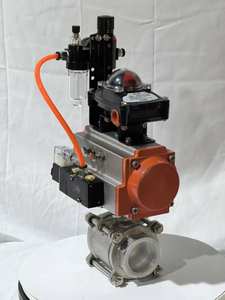 批发1000 WOG 304不锈钢螺纹球阀，带气动执行器，用于水OEM - Product Image 4