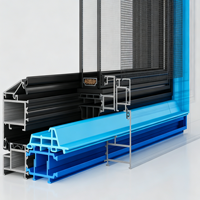 Fenêtre à battant pivotant vers l'intérieur, inclinable et orientable, en alliage d'aluminium, à double vitrage, isolante thermiquement, pour maison américaine