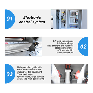 JD-SC305 Double Saw Blade 45 Degree Cutting Machine Performance Front Pressing Material Pneumatic Semi Automatic For Window Door - Product Image 4