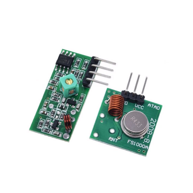 433MHz RF wireless receiver module & 433 MHz transmitter module kit + 2PCS RF 433M Hz Spring Antenna compatible for Arduino