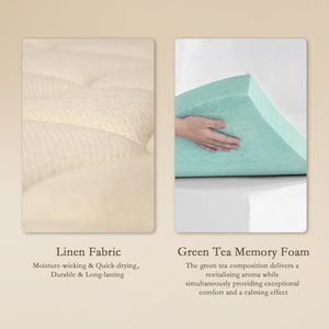 Zero-Glue Pocket Spring & Green Tea Matelas de <span class=keywords><strong>lit</strong></span> en mousse à mémoire de forme <span class=keywords><strong>Lit</strong></span> de massage Queen Size Roll-In-A-Box - Product Image 3
