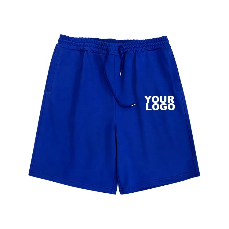 Wholesale customized men blue black essentials 100% cotton shorts screen printing streetwear boy shorts