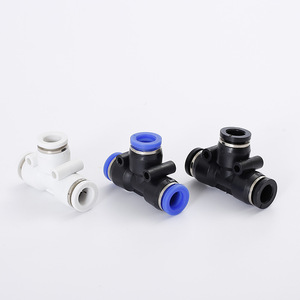 Raccord rapide pneumatique de type T Xitai PE, PE 8, PE 10, PE 12, PE 16, en plastique et laiton, pour usage industriel - Product Image 1