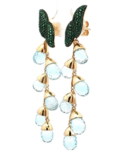 Boucles d'oreilles pendantes Art Déco en Or 18 carats et Argent 925, Améthyste et Diamant, Style Taille Brillante, Luxe pour Femme, Mariage/Fête/Cadeau - Product Image 2