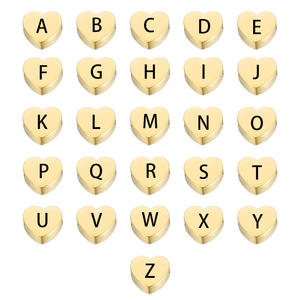 Venta al por mayor de colgantes de <span class=keywords><strong>amor</strong></span> dorado <span class=keywords><strong>con</strong></span> doble Agujero 7*6 DE ACERO INOXIDABLE sólido marcado láser colgantes y dijes de moda - Product Image 1