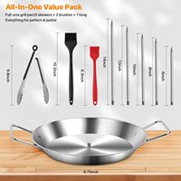 Poêle à shawarma et à gyros en acier inoxydable avec broche verticale à 5 pointes (6"-14") compatible four/grill