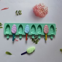 Moule à glace en silicone écologique à 8 cavités, forme de gouttelette, pour sucettes glacées, dessert, fabrication de gâteaux DIY