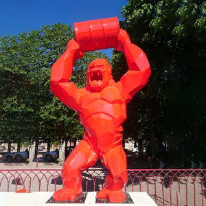 Décor à la maison En Fiber <span class=keywords><strong>De</strong></span> Verre Sculpture Animalière Résine Colorée <span class=keywords><strong>King</strong></span> <span class=keywords><strong>Kong</strong></span> Gorille Statues Sculpture À Vendre - Product Image 5