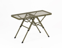 Table de gril pliante en aluminium Table de support de gril portable pour camping en plein air pique-nique barbecue léger hauteur réglable trois vitesses