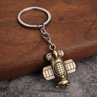 Porte-clés mousqueton 3D en alliage, modèle d'avion rétro créatif, léger, mignon et tendance, cadeau promotionnel personnalisé OEM