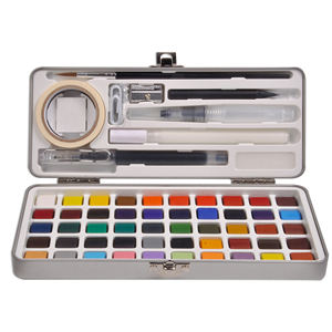 <span class=keywords><strong>débutant</strong></span> <span class=keywords><strong>aquarelle</strong></span> Pan ensemble professionnel Premium <span class=keywords><strong>aquarelle</strong></span> peinture Kits 60 pièces avec stylo à eau brosse <span class=keywords><strong>Palette</strong></span> - Product Image 4