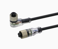 Connecteurs CORON M8/M12 PVC/PUR, fiches droites et coudées mâles/femelles, noir/orange, utilisés avec des capteurs optiques ultrasoniques de proximité