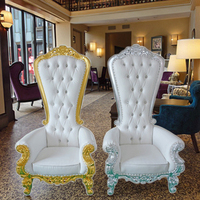 Chaise de trône de roi à dossier haut en or royal de luxe pour mariage des mariés pour salon appartement hôpital villa atelier