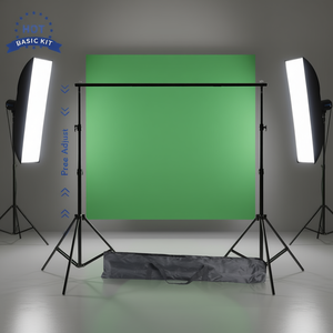 Marco de estudio fotográfico LED DB 2000x3000mm con sistema de soporte para pantalla verde y soportes para fondos de fotografía con Chromakey - Product Image 2