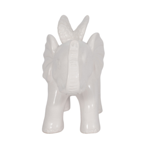 Figurine d'éléphant en céramique avec ailes, pour la décoration de la maison, salle de bain, bureau, salon, présentoir sur étagère - Product Image 3
