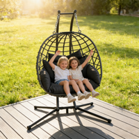 Fauteuil suspendu en métal pour l'extérieur et l'intérieur, chaise suspendue de patio, chaise suspendue en forme d'œuf, capacité de 200 kg pour la chambre à coucher, le balcon, le jardin, la cour