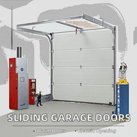 Portes de garage sectionnelles coulissantes en acier au design moderne, avec filet en fibre de verre, isolation thermique, ouverture latérale électrique, pour villa, garantie 1 an