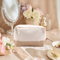 Sac de rangement personnalisé pour cosmétiques, maquillage et soins de la peau, en toile de jute écologique, avec logo personnalisé, fermeture éclair, idéal pour les voyages, cadeau