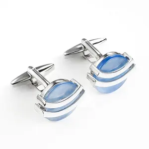 Customized Cuff Links Cufflinks Opal Silver in Gift Box for Men and Women BRASS Golden Supplier Cufflinks for Men Engagement