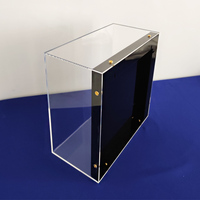 Boîte de présentation d'exposition artisanale murale en acrylique transparent Boîte de présentation Cube Boîte d'ombre murale en acrylique avec fond noir