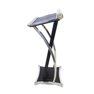 Free sample Wholesale modern black metal for church podiums pulpits church pulpit podium