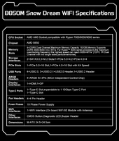 Tarjeta Madre JGINYUE B850M Snow Dream WIFI, DDR5, M-ATX, Compatible con Procesadores de Escritorio Serie 7000, 8000 y 9000