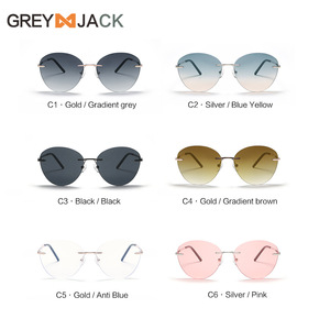 Gafas de Sol sin Marco Greyjack, Acero Inoxidable Negro, Lentes de PC con Protección UV400, Unisex, para Conducir - Product Image 4