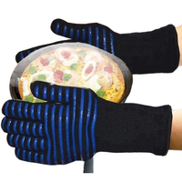Guantes personalizables de cinco dedos para barbacoa Gel de sílice ignífugo resistente para fiestas al aire libre Logo incluido