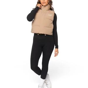 Custom Clothing High Quality Casual Trendy Crop <b>Women</b> <b>Knitted</b> <b>Vests</b> Down Jacket Cotton tank Tops for <b>Women</b> - Product Image 5