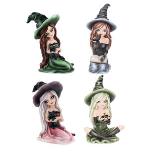 Figuritas decorativas para el hogar, estatua <span class=keywords><strong>de</strong></span> bruja <span class=keywords><strong>de</strong></span> resina verde, venta al por mayor - Product Image 1