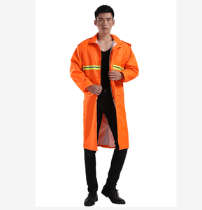 Manteau de pluie long imperméable haute visibilité pour les secours en cas d'inondation, les travailleurs en extérieur et le transport, avec bandes réfléchissantes - Product Image 3