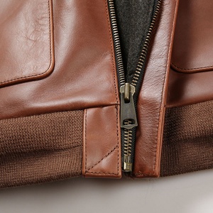 Bomber <span class=keywords><strong>pilote</strong></span> Cheep <span class=keywords><strong>cuir</strong></span> véritable épaissi peau de vache veste hommes décontracté marron épaissi Version courte peau de vache veste vêtements - Product Image 6