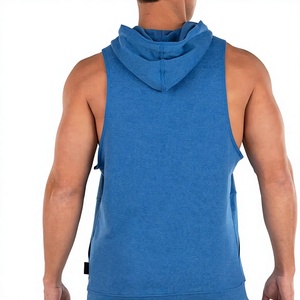Men's <b>Sleeveless</b> <b>Hoodie</b> Tank Top Gym Workout Muscle Shirt Athletic Fitness Sportswear Custom Logo Wholesale - Product Image 3