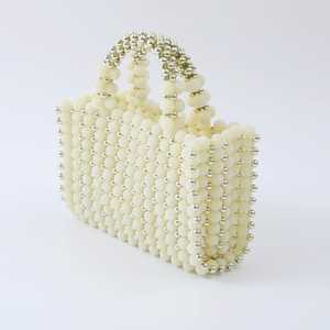 Sac à main carré imperméable en perles acryliques fabriquées à la main, motif de <span class=keywords><strong>tissage</strong></span> complexe, élégance intemporelle, vente directe d'usine - Product Image 3