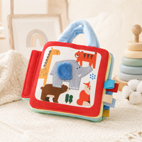 Livre en tissu doux pour bébé, 4 volumes, animaux, ABC, 123, formes, livre en tissu éducatif silencieux, ensemble de jouets d'apprentissage précoce avec poignée pour tout-petit