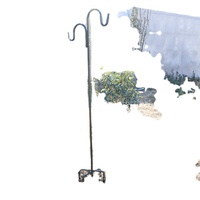 Support pour mangeoire à oiseaux Garden Shepherd Hook, tube en acier noir thermolaqué, capacité 10 kg