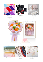 Vente en gros de savon artisanal, bouquet de fleurs de rose préservées, nouveau design, cadeau pour la Saint-Valentin, Noël, Pâques, fête des mères, fleur naturelle