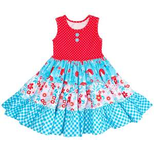 Vestido Infantil de Primavera con Estampado Floral, Ropa para Niños de la Mejor Calidad, Vestidos de Algodón para Niñas al por Mayor Personalizados de Fábrica - Product Image 4