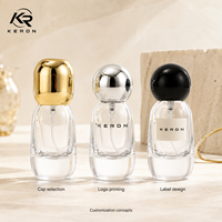 Flacon pulvérisateur de parfum en verre transparent, flacon de parfum vide, bouchon décoratif, emballage personnalisé avec logo, vente en gros